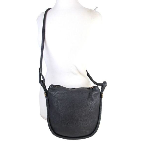 AANDD Adam & Davidson BLACK GENUINE LEATHER X-BODY SHOULDER BAG HANDBAG PURSE - Picture 5 of 16
